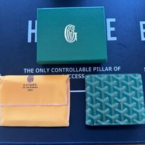 Goyard Saint-Marc Green Vert Bi-Fold Wallet Authentic w/ Box & Dust Bag